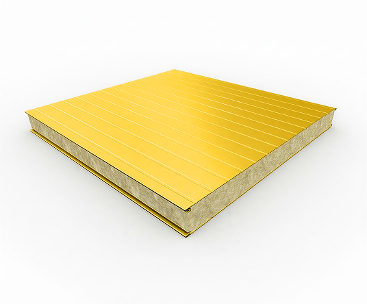 Стеновая сэндвич-панель из минваты 40x1200, накатка, желтый