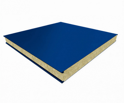 Стеновая сэндвич-панель из минваты 240х1000 мм, гладкая, синий
