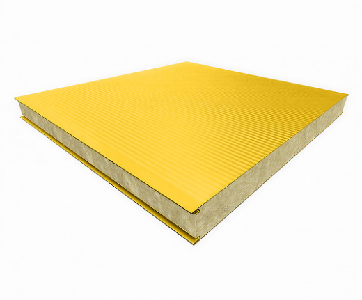 Стеновая сэндвич-панель из минваты 40x1200, микроволна, желтый